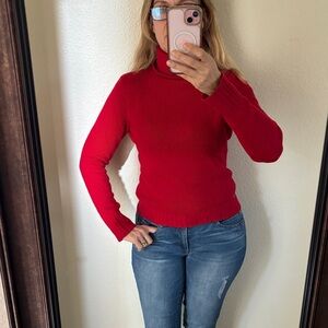J. Crew Classic Red Turtleneck Sweater
